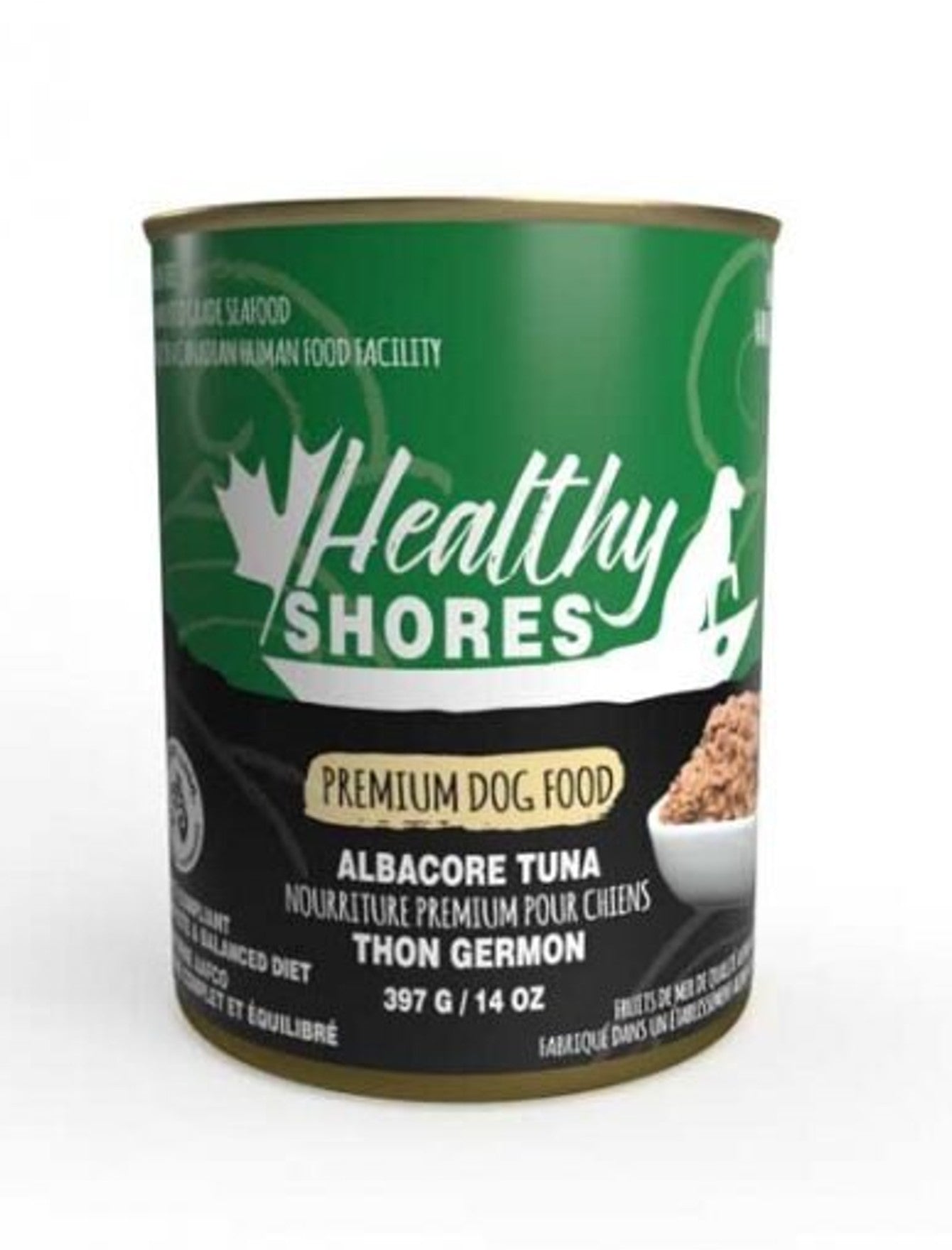 Premium Wild Caught Albacore Tuna Wet Dog Food - Grain Free, High Protein - 12.5oz & 25oz Cans - Perfect for Sensitive Stomachs & Picky Eaters - Healthy Shores Brand