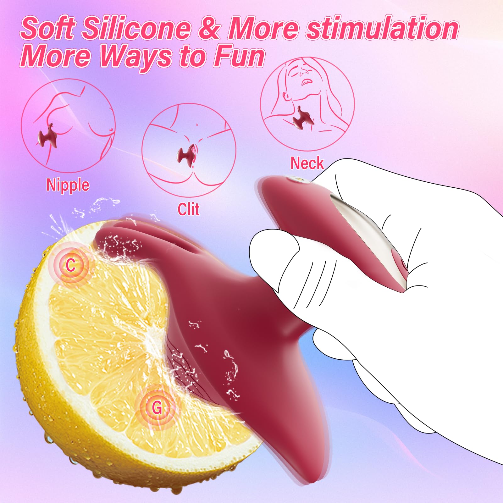 Rose Clitoral Vibrator - 10 Speed Mini Rabbit Vibrator for Women, Waterproof Silicone Clit & Nipple Stimulator, Adult Sex Toy for Vaginal & Clitoral Pleasure | Perfect for Solo Play, Couples Intimacy & Sensual Massage
