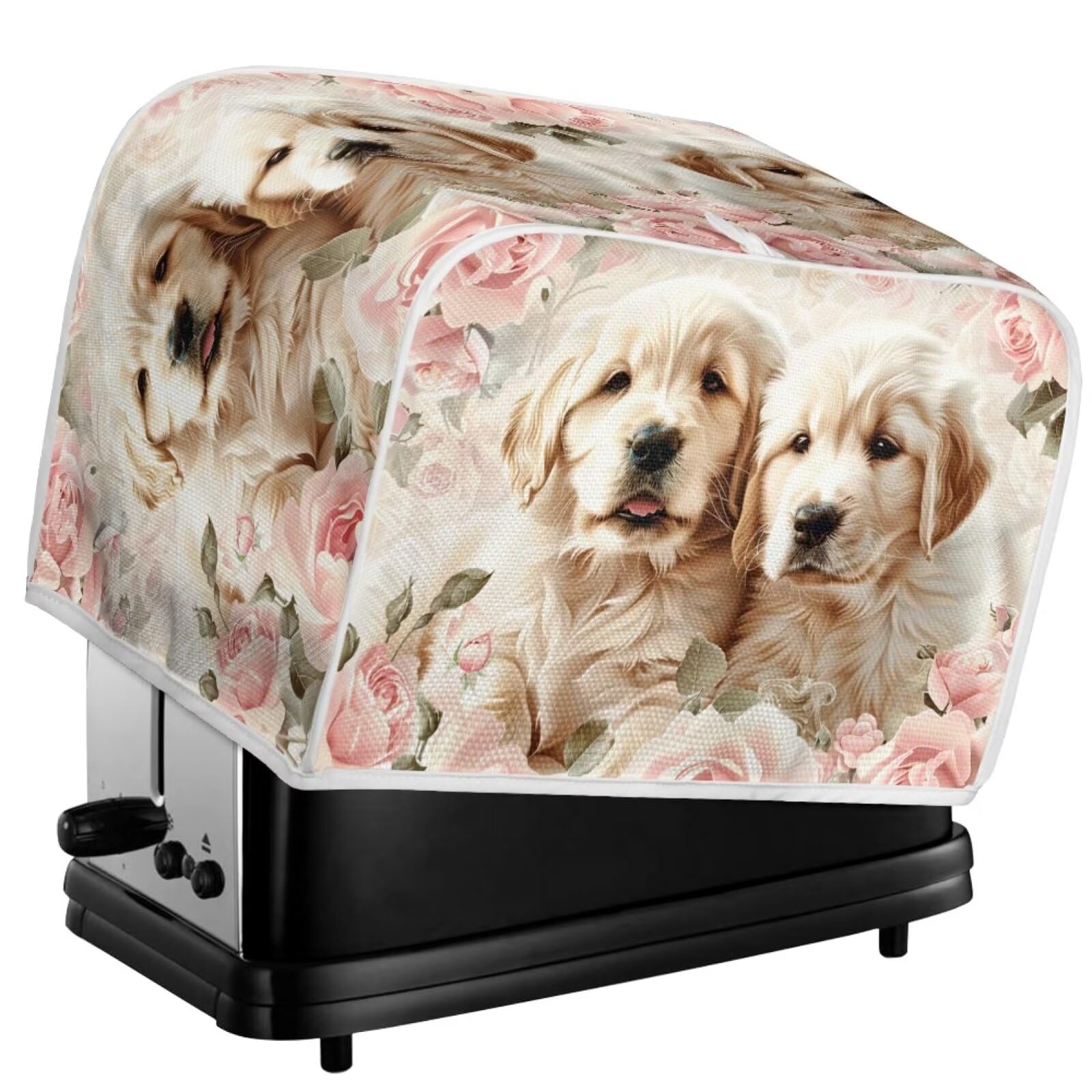 Golden Retriever Toaster Oven Cover for 4-Slice Toasters - Dust & Fingerprint Protection, Machine Washable Bakeware Protector - Perfect for Kitchen Countertop & Small Appliance Protection