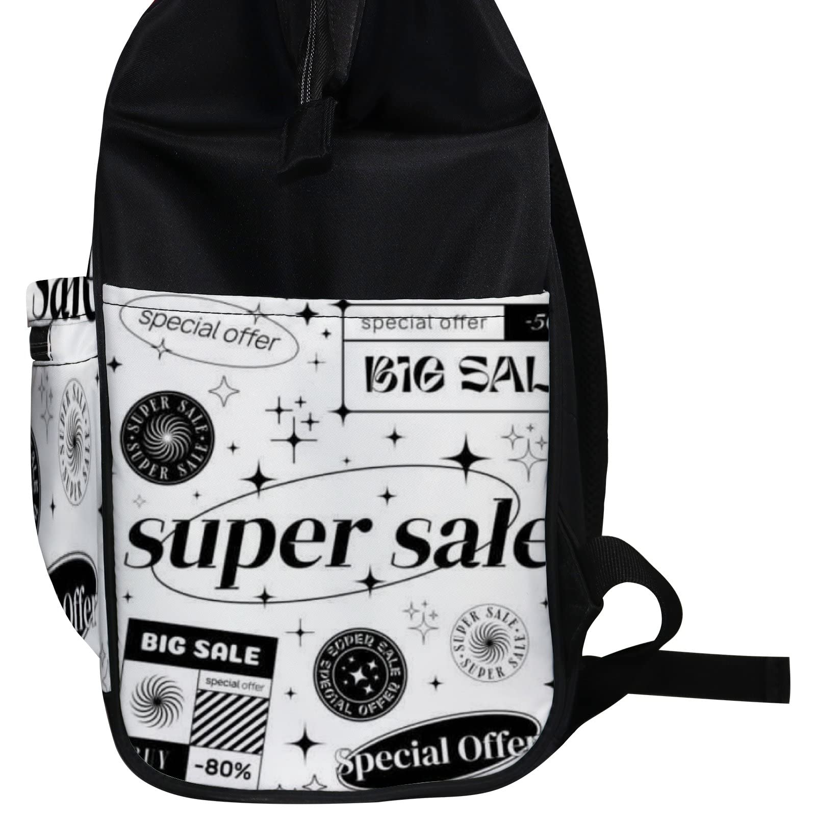 Black and White Cute Alphabet Pattern Waterproof Diaper Backpack - Large Capacity Baby Nappy Changing Bag with Laptop Compartment for Travel | Durable & Stylish Unisex Diaper Bag for Parents On-The-Go (Perfect for Daycare, Air Travel, and Family Outings)