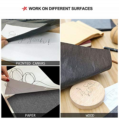 100PCS A4 Carbon Transfer Paper - Black Copy Duplicate Paper for Wood, Paper, Canvas & Art Projects - Perfect for Tracing, DIY Crafts, and Artwork Transfer