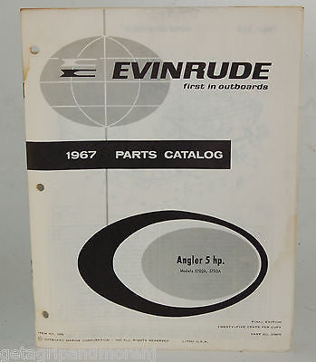 1967 Evinrude Parts Catalog for Angler 5 HP Outboard Motor - Models 5702A & 5703A | Vintage Boat Engine Repair & Restoration Supplies