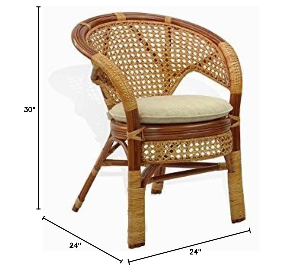 Rattan Chair Set with Cushions & Glass Coffee Table for Patio