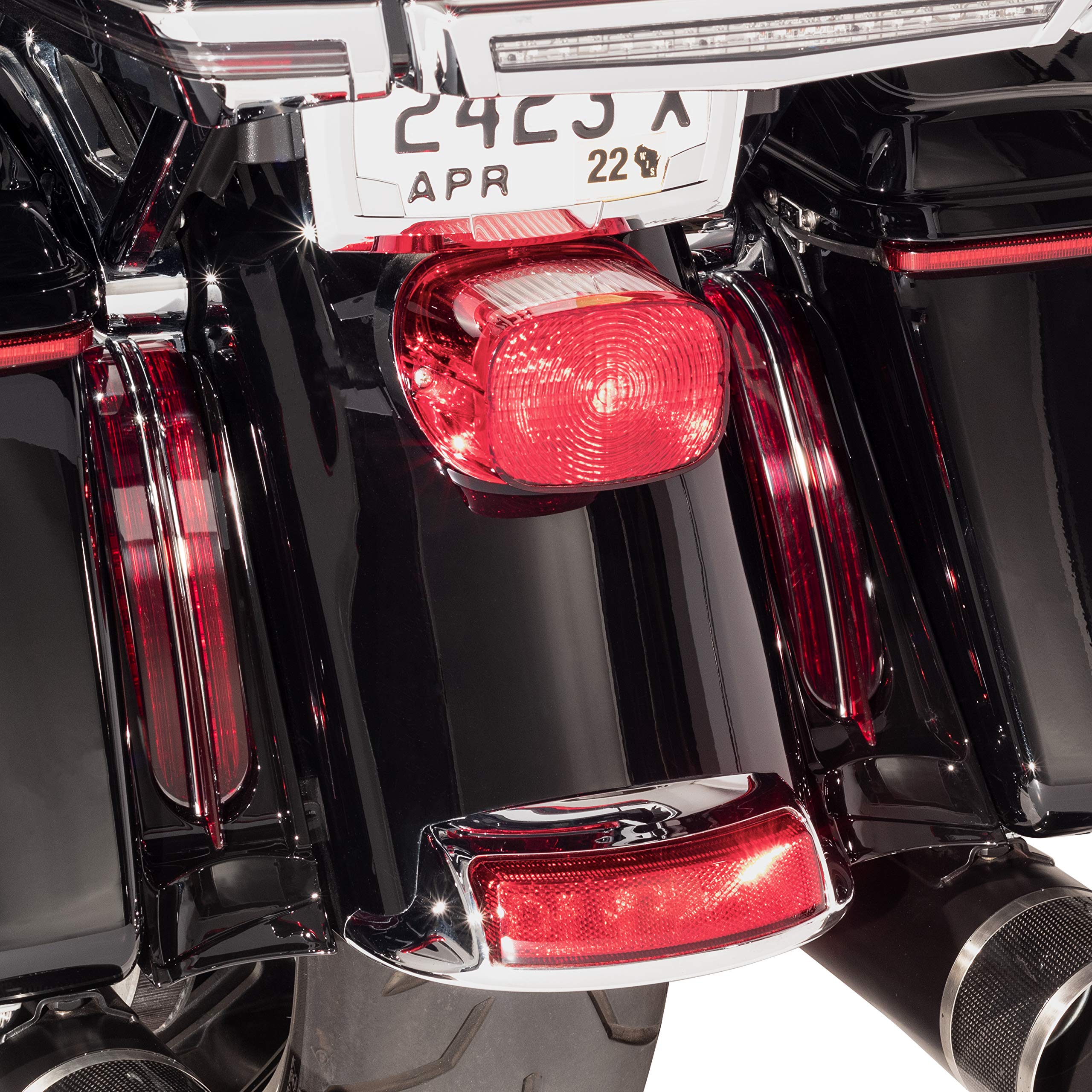 Ultra & Road King Ciro Filler Panel Lights - All Red LEDs with Black Lenses | Motorcycle Accessories for Harley Davidson Customization & Night Riding Safety