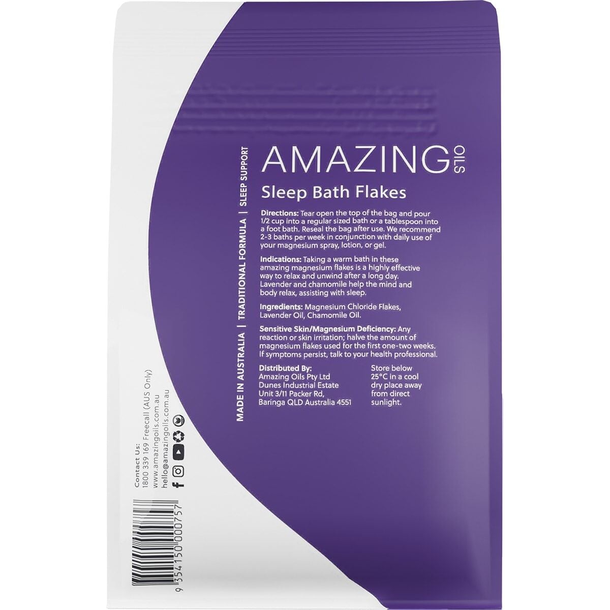 Best Magnesium Bath Flakes for Sleep - Lavender & Chamomile Infused Relaxing Bath Salts | Stress Relief, Muscle Recovery & Better Sleep | Perfect for Nighttime Baths & Self-Care Routines