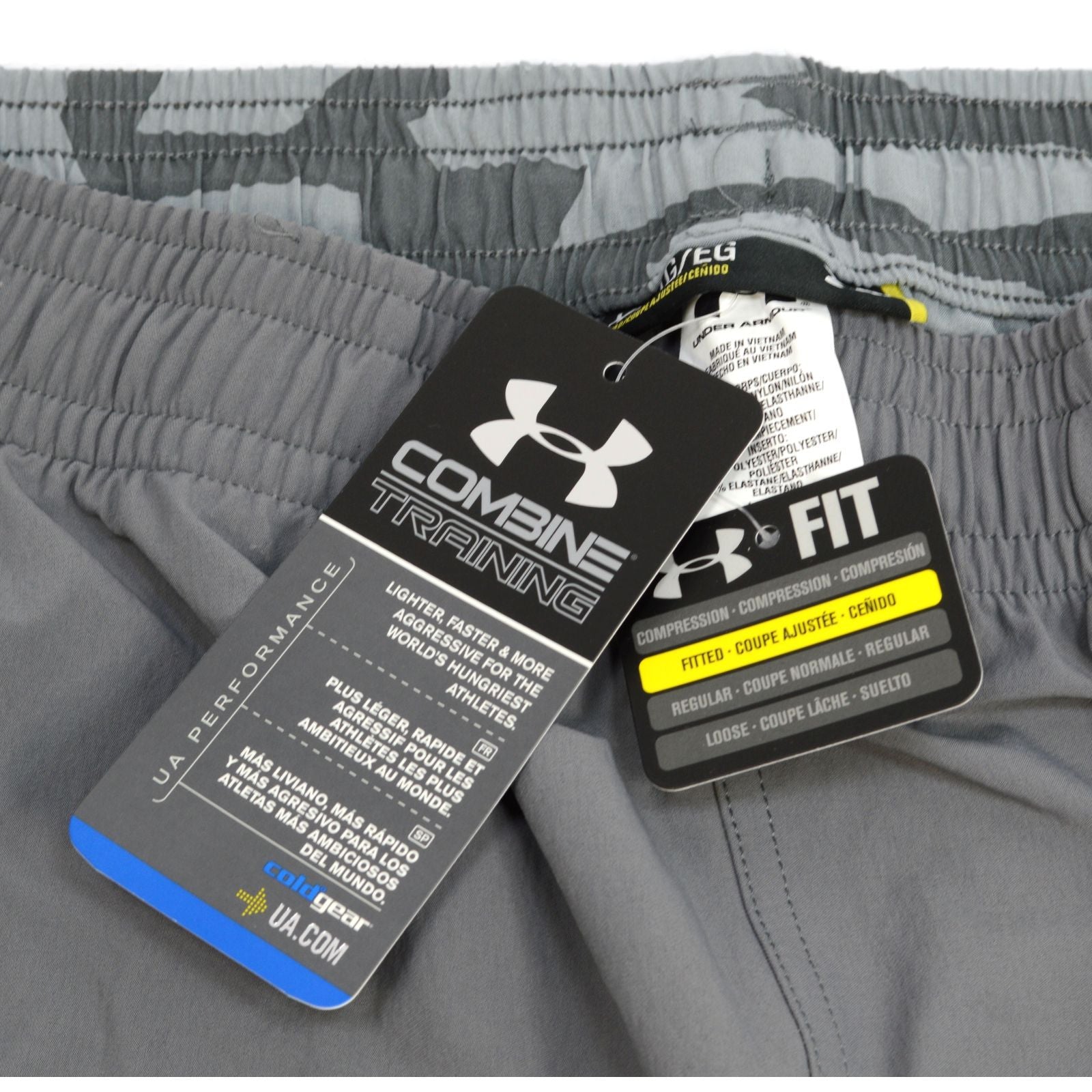 New Under Armour Fitted Combine Training Pants for Men - Tundra Gray, Size XL | Moisture-Wicking Gym & Workout Joggers for Running, Training & Sports
