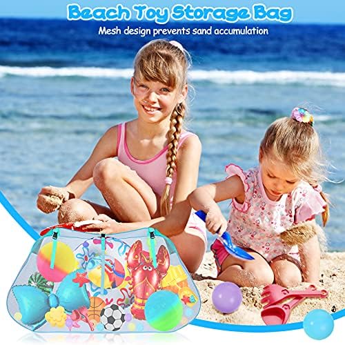 **Large Hanging Pool Toy Storage Bag - Heavy-Duty Mesh Organizer for Inflatables, Floats, Footballs, Basketballs & Garage Supplies - Perfect for Swimming Pool, Backyard & Beach (Blue-Green)**