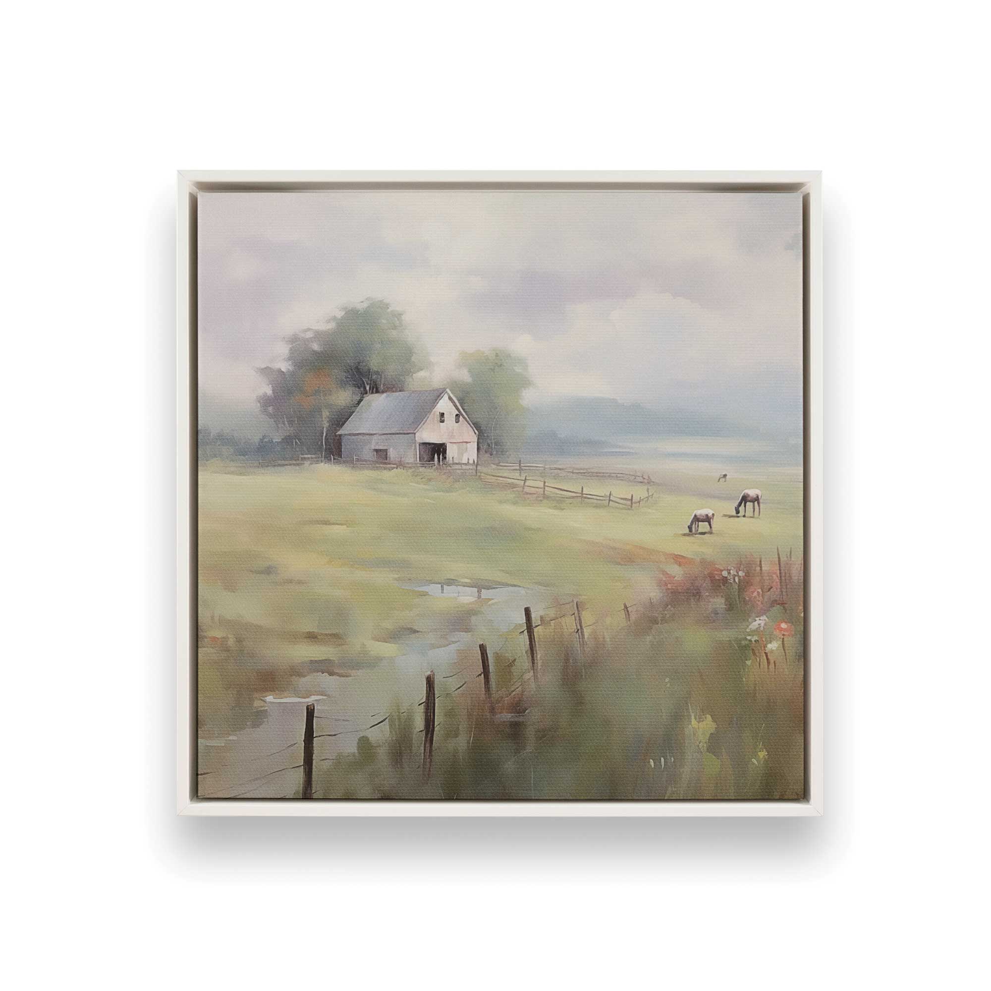 Countryside Farmhouse Bliss - Set of 2 Canvas Wall Art Prints for Living Room, Bedroom & Office Decor