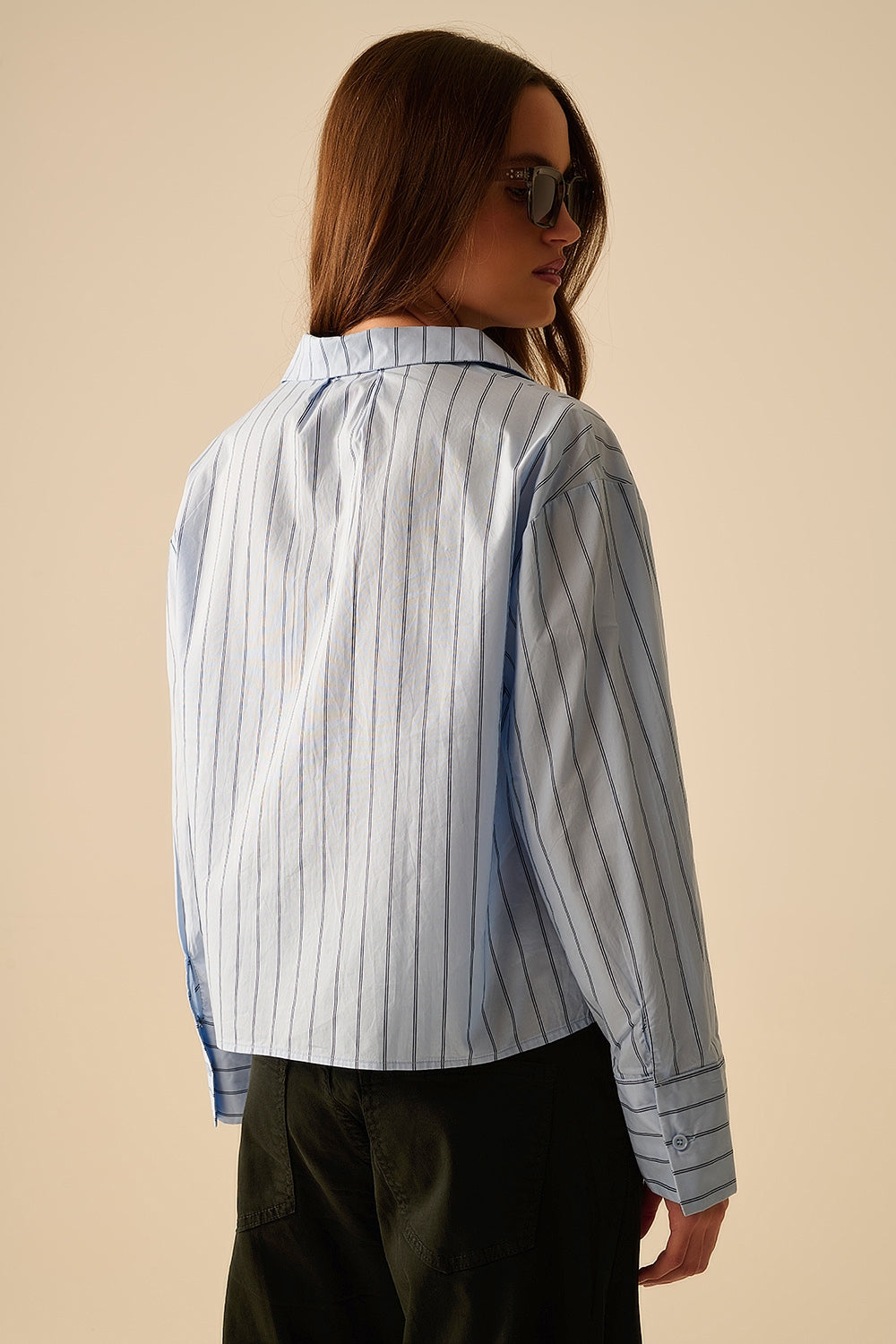 Blue Striped Poplin Short Sleeve Shirt for Men - Casual Summer Wear, Office & Outdoor Activities