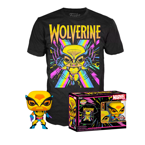 Funko Pop! & Tee Collectors Box: Marvel Wolverine Blacklight Special Edition - Limited Edition Collectible for Marvel Fans, Perfect for Display & Gifting