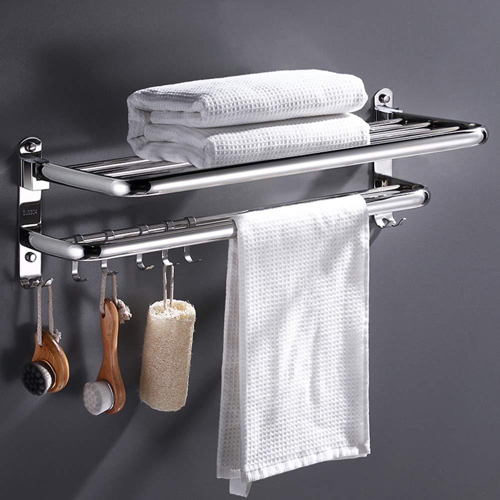 Premium 304 Stainless Steel Foldable Bathroom Shelf - Rustproof Shower Organizer with Hand-Polished Finish | Perfect for Bathroom, Shower, and Spa Storage