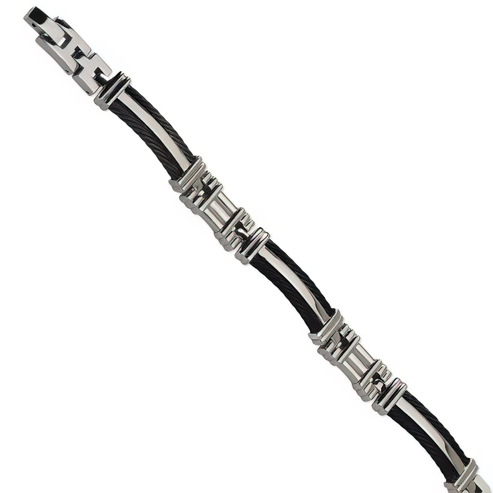 FindingKing Titanium Black Plated Men's Designer Bracelet 8.5