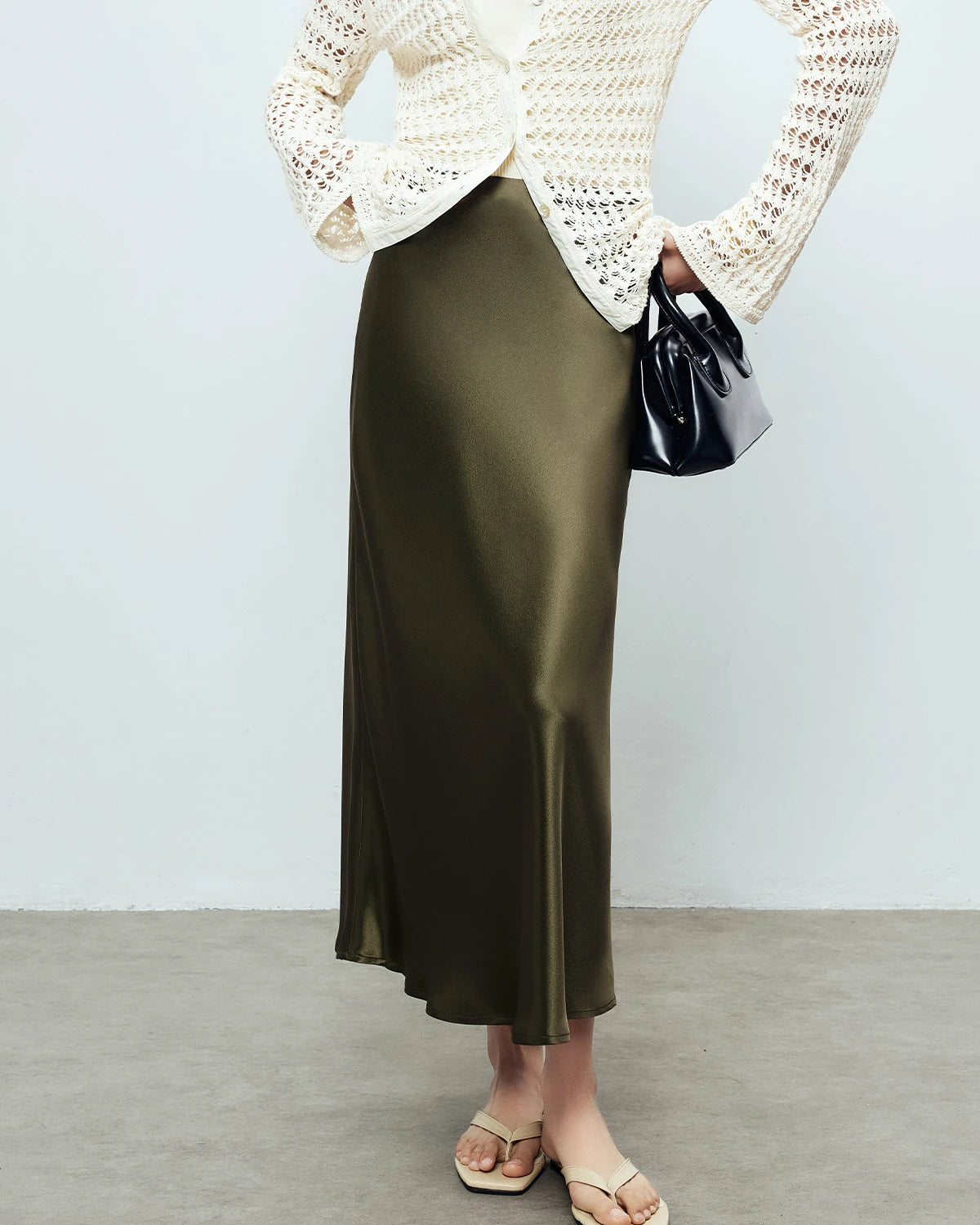 22 Momme Silk Maxi Skirt for Women - Elegant Long Flowy Skirt with High Quality Mulberry Silk - Perfect for Weddings, Parties & Summer Outfits