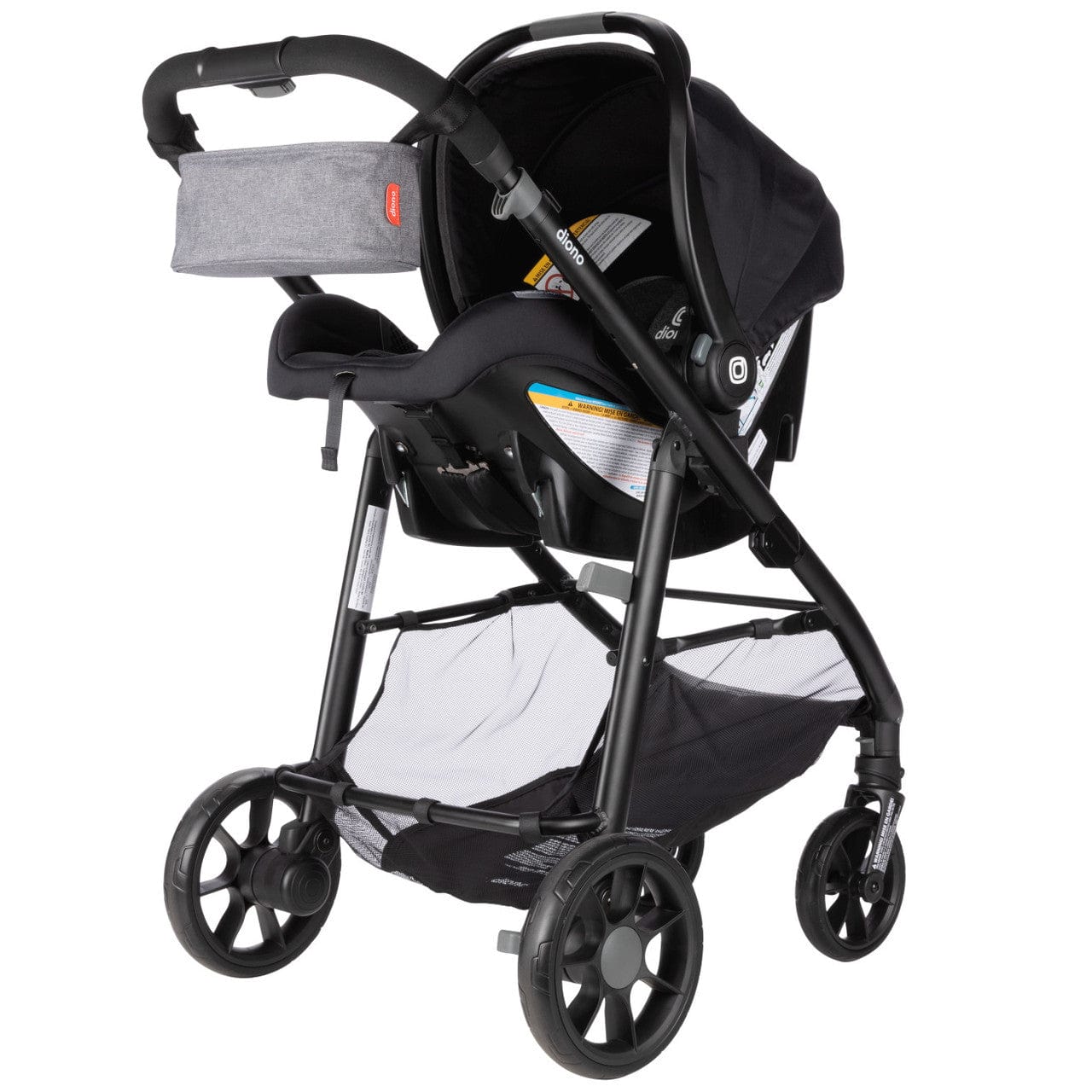 Diono Quantum 4-in-1 Convertible Car Seat, Stroller & Booster - 3-in-1 Travel System for Infants to Toddlers (Black) | Safe for Airplane, Car & Everyday Use