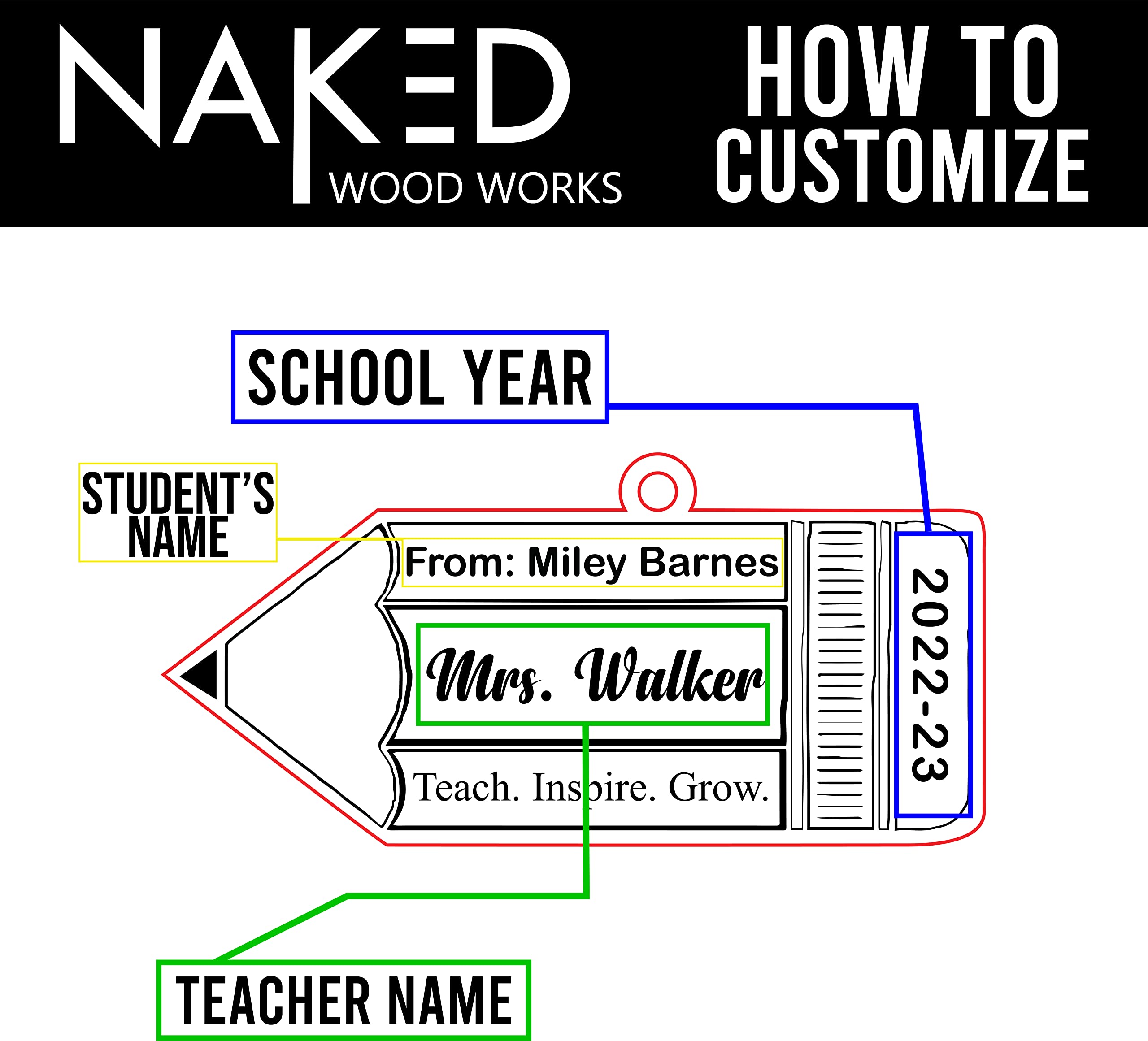 Personalized Teacher Christmas Ornament - 3