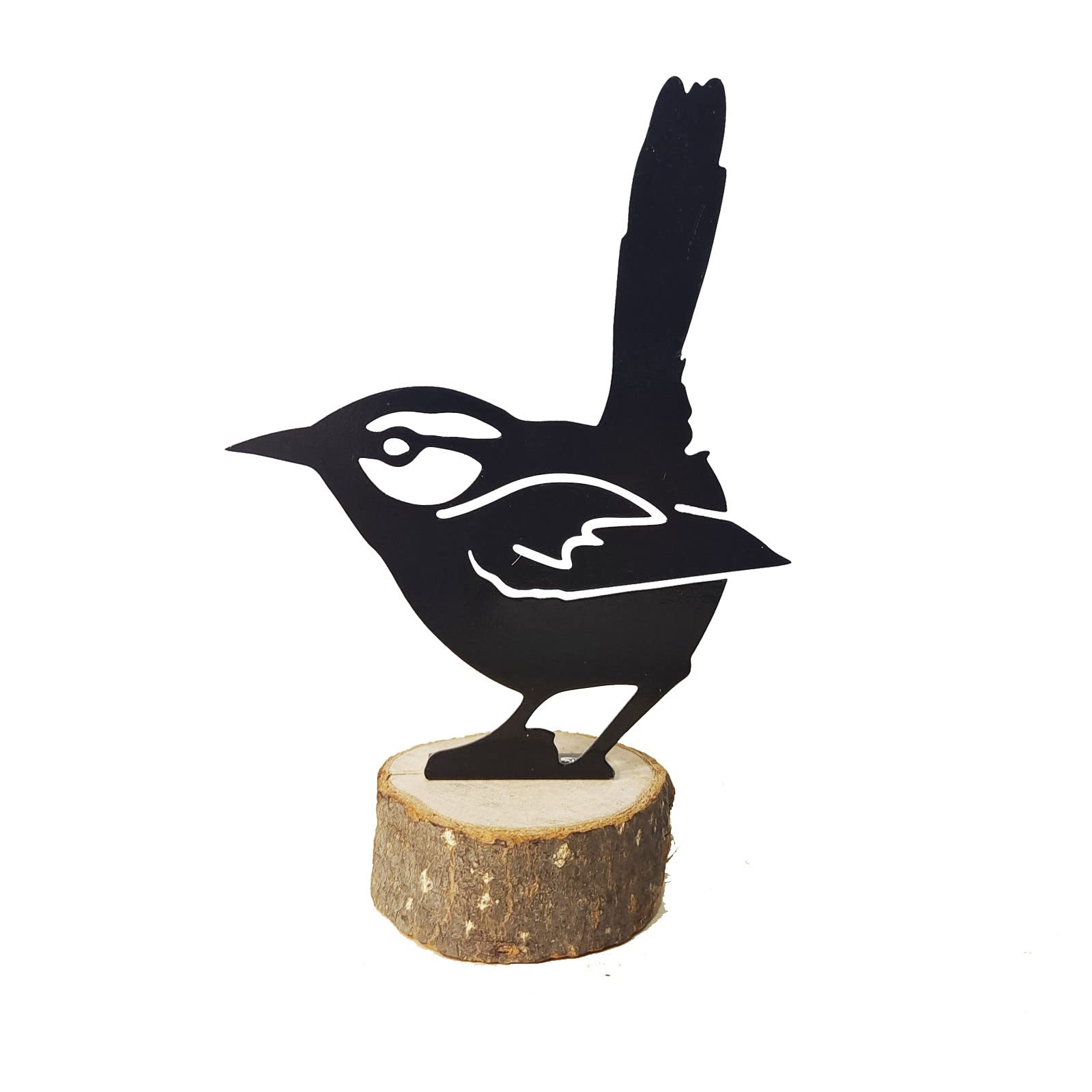 HAO Metal Silhouette Capped Chickadee Decor - Handcrafted Steel Garden Bird Silhouette for Outdoor Patio, Farmhouse Fence & Indoor Home Decor | Perfect for Rustic, Cottage & Wildlife-Themed Gardens