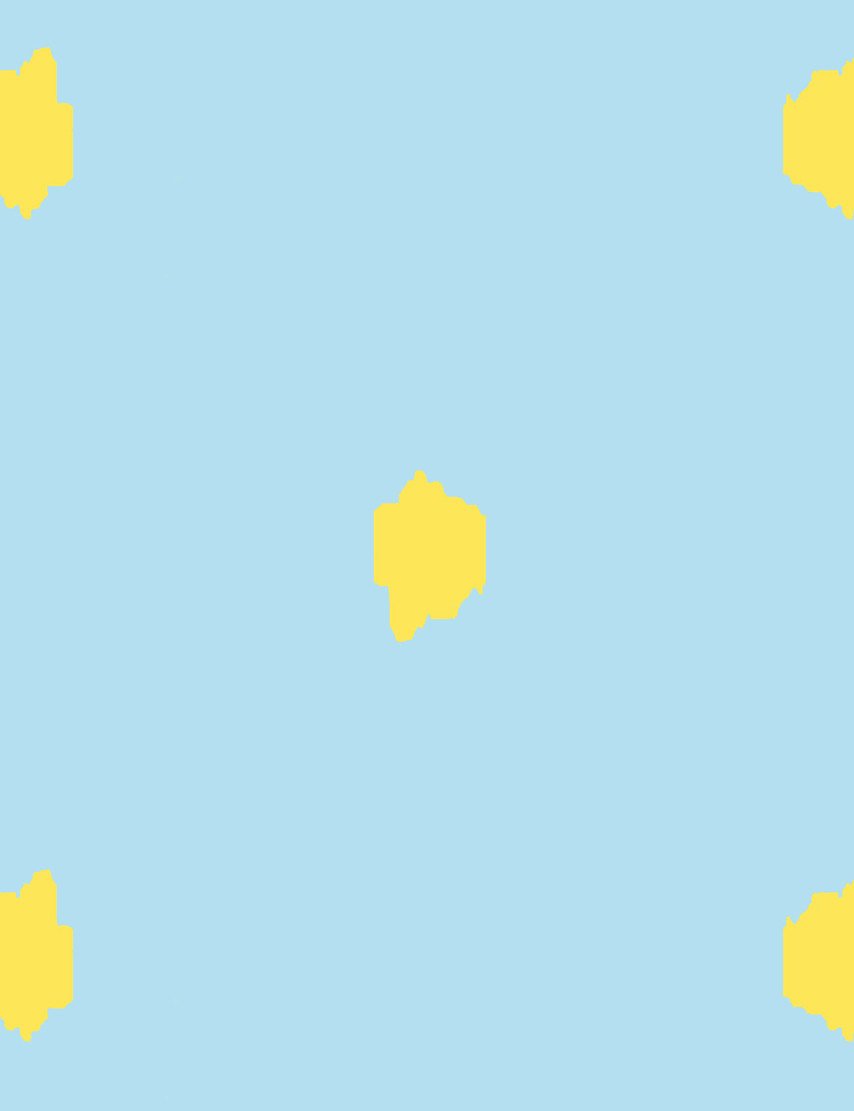 Wallshoppe Medina Dot Wallpaper in Daffodil & Baby Blue - Perfect for Nursery, Bedroom, and Living Room Decor