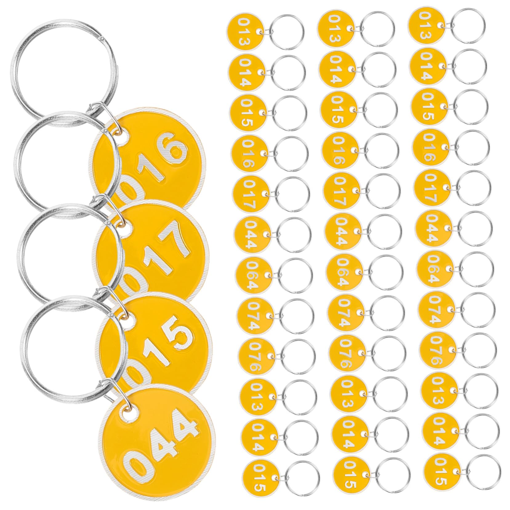 Holibanna 4-Pack Numbered Key Tags - Durable Metal Keychain Rings with Engraved Number Plates (1-4) - Perfect for Home, Office, School & Gym Locker Organization