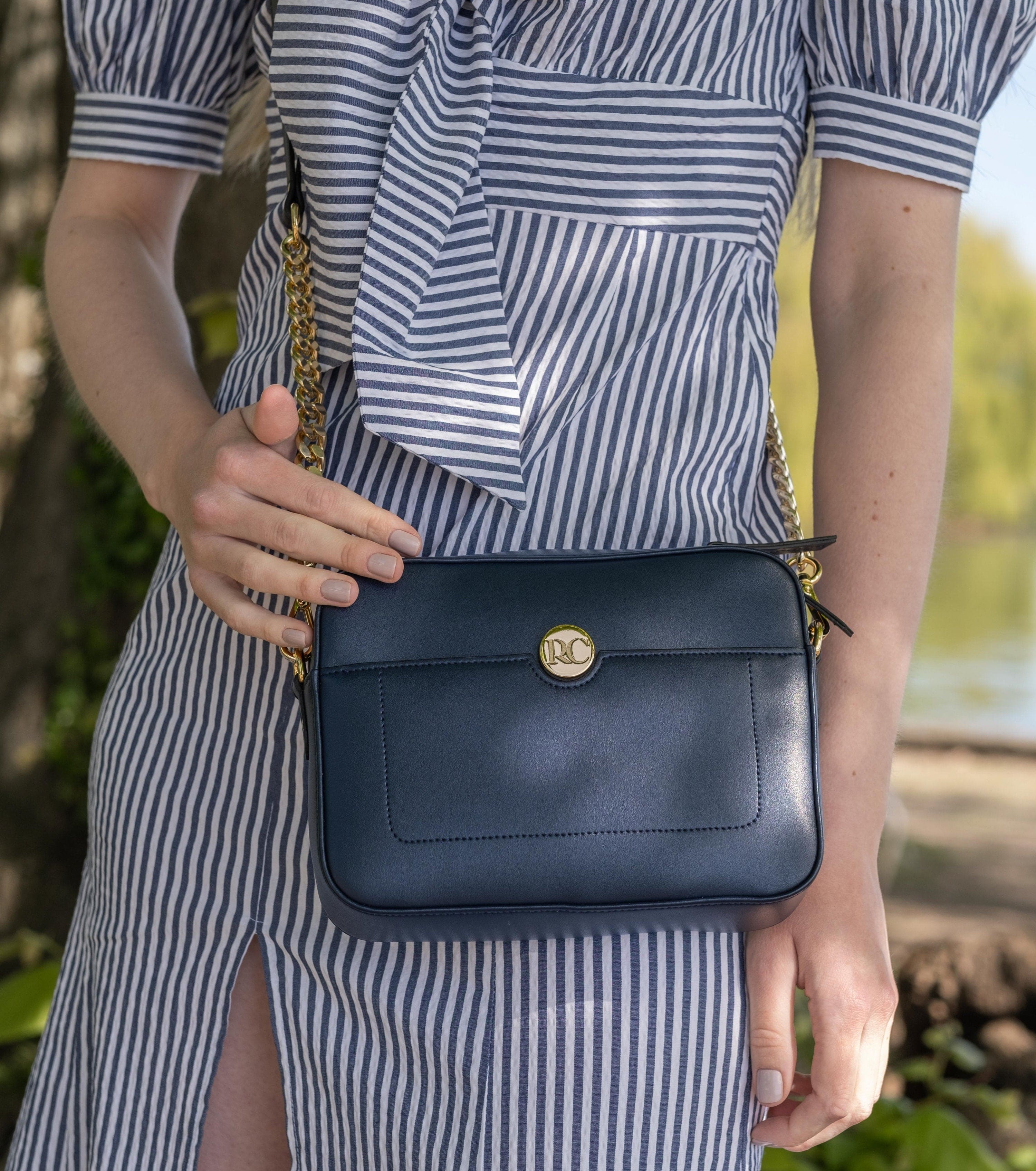Nomad Vegan Leather Crossbody Bag for Apple Devices | Navy Blue | Perfect for Travel, Work & Everyday Use