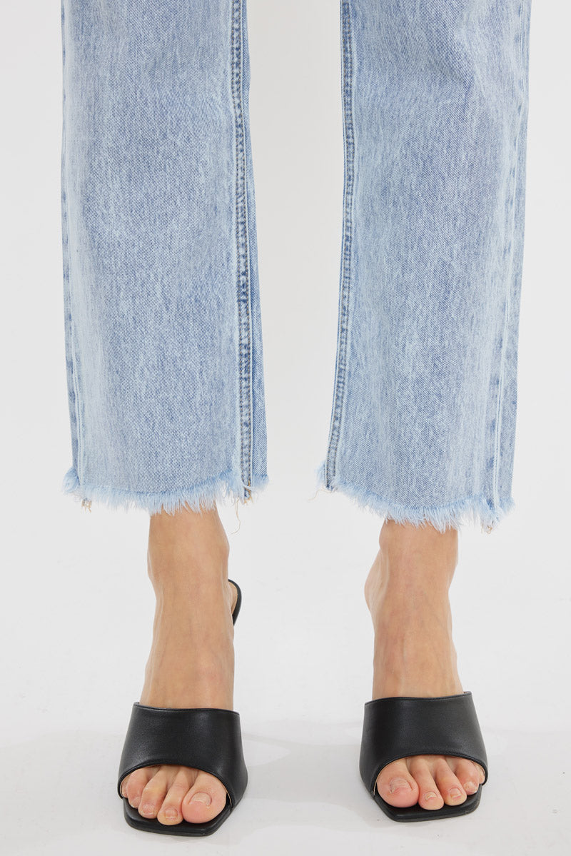 Meadow High Rise Straight Leg Jeans for Women - Stretchy Denim Pants, Comfortable & Flattering Fit - Perfect for Casual Wear, Office & Date Nights