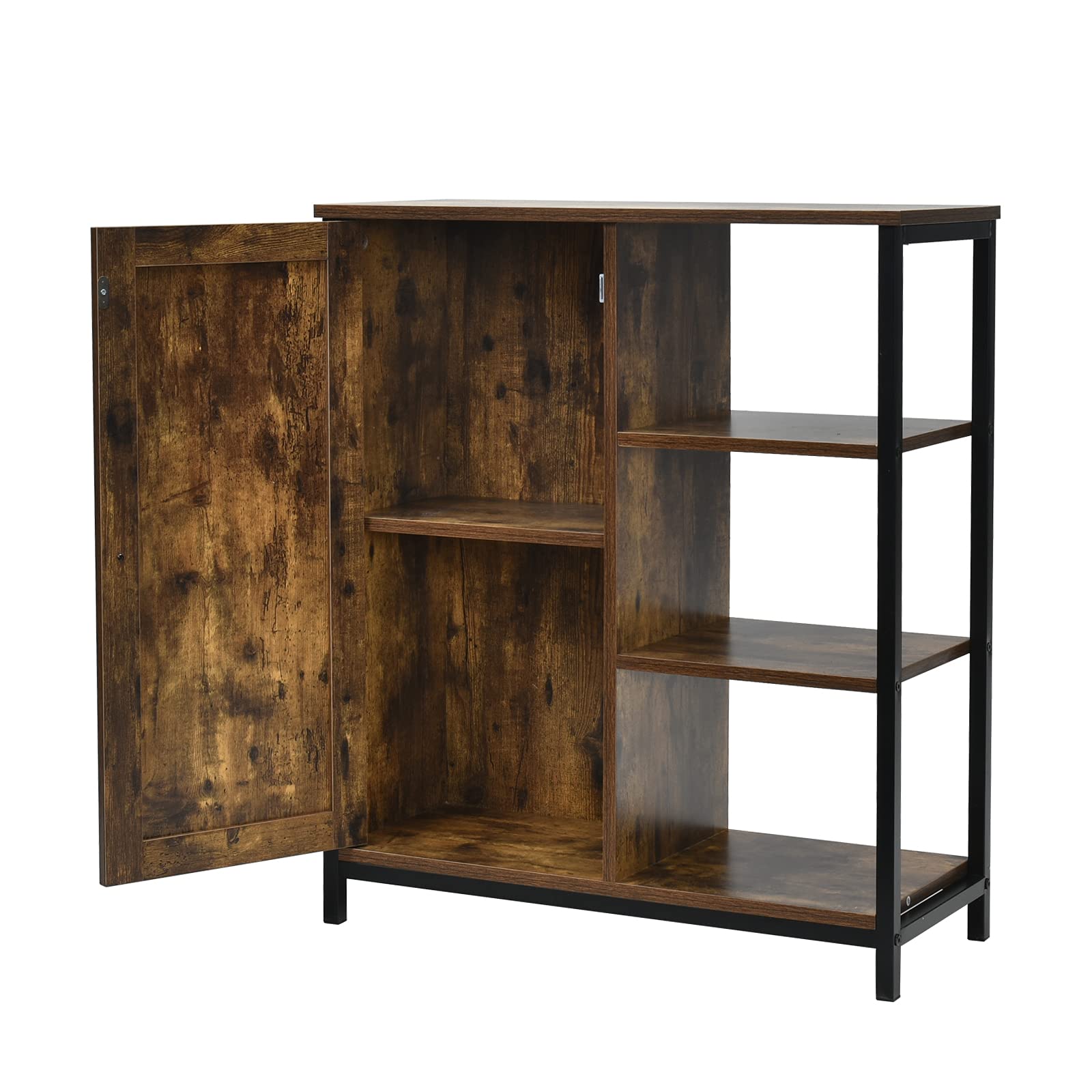 GLACER Rustic Brown Industrial Floor Cabinet - 27.5