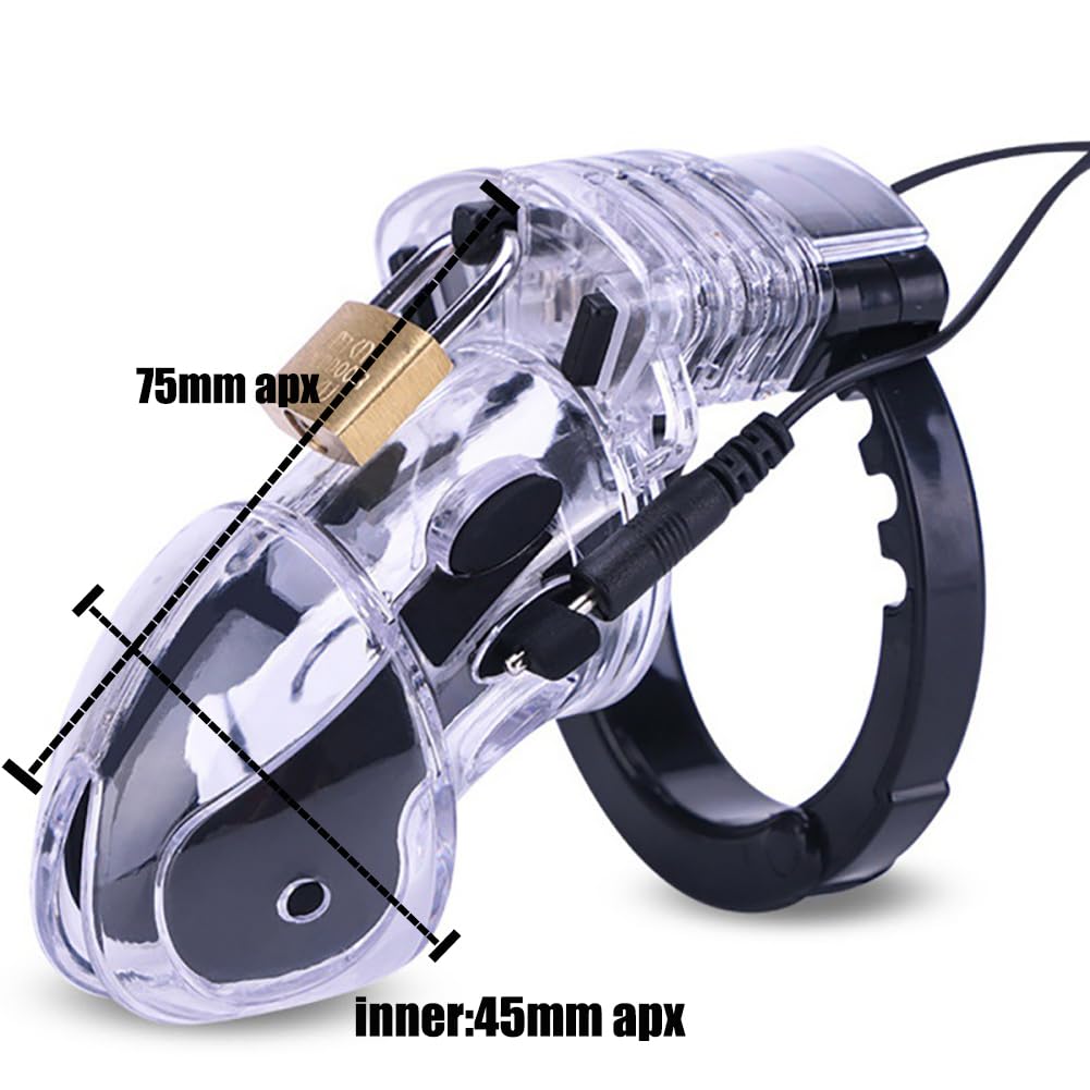 Electric Chastity Cage for Men - Lightweight & Lockable Cock Ring Device for Penis Exercise & Bondage Play | Adult Sex Toy for BDSM & Couples Roleplay