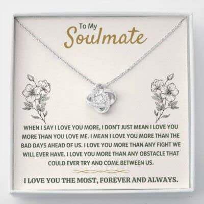 Customized Love Knot Necklace for Soulmate - Romantic Gift with Card & Box for Anniversaries