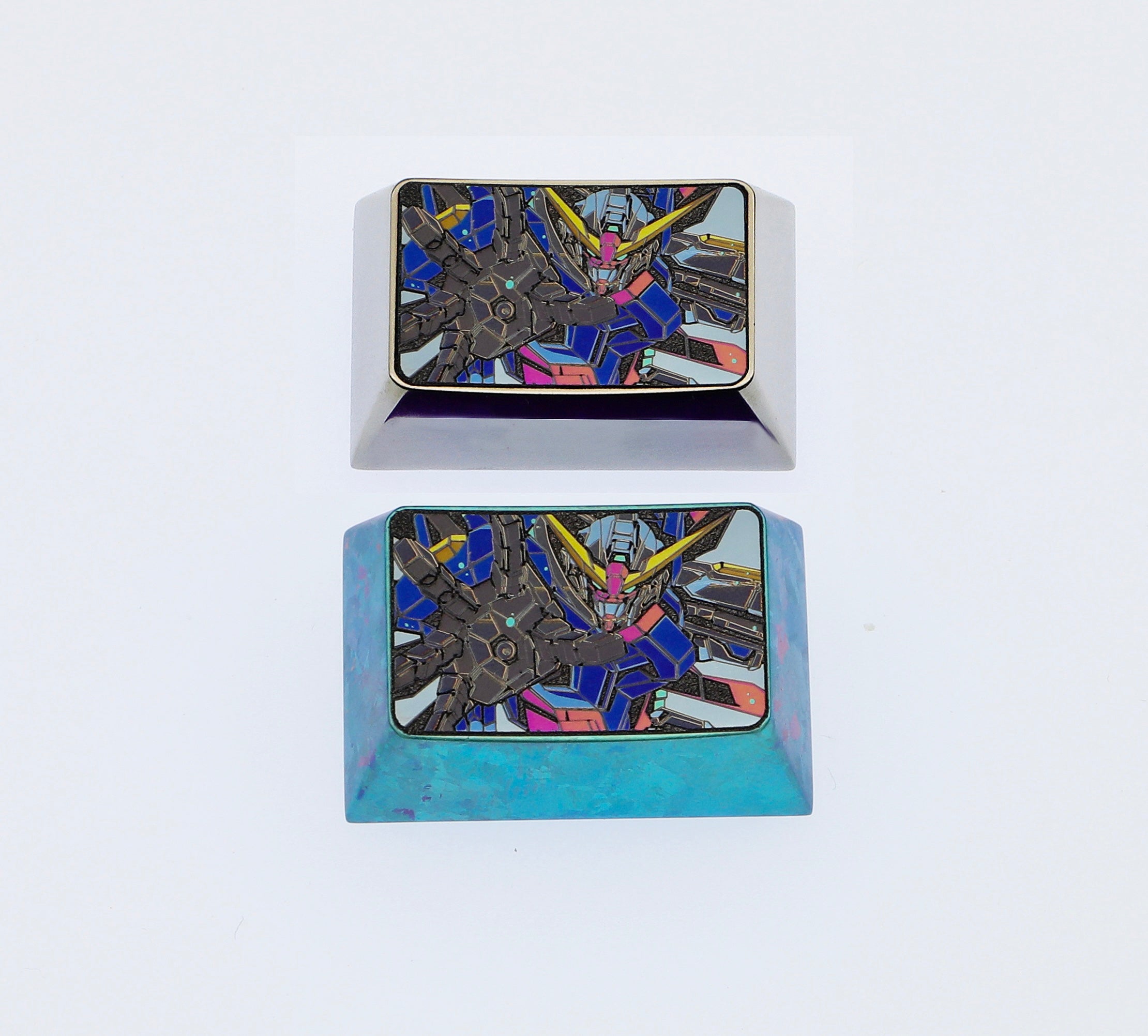 Premium 1.5U Titanium Alloy Gundam Keycaps - Custom Mechanical Keyboard Keycaps for Gaming & Typing - Perfect for Anime Fans & Keyboard Enthusiasts