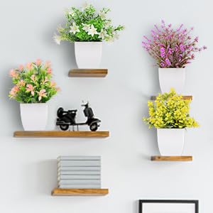 6 Pack Mini Fake Plants - Artificial Lavender & Eucalyptus Potted Flowers for Home, Office, Table, Bathroom Decor | Farmhouse Indoor Greenery for Desk, Shelf, Wedding Centerpiece Decorations