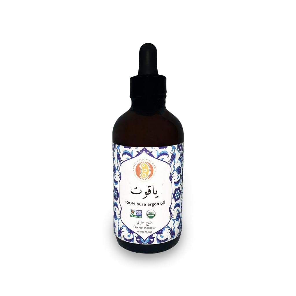 100% Pure Cold-Pressed Moroccan Argan Oil for Face, Hair & Nails - Undiluted, Unfiltered Deep Moisturizing Treatment - 2 oz Bottle - Perfect for Dry Skin Care & Hair Repair at Home or Salon