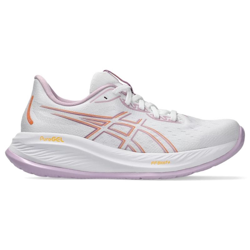 ASICS Women's GEL-CUMULUS 26 Running Shoes - White/Light Ube - Cushioned Comfort for Long-Distance Running & Gym Workouts