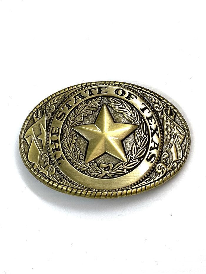 Texas Seal Oval Belt Buckle - Bronze State of Texas Emblem Belt Buckle for Men & Women - Perfect for Western Wear, Rodeo Events & Cowboy Fashion Accessories