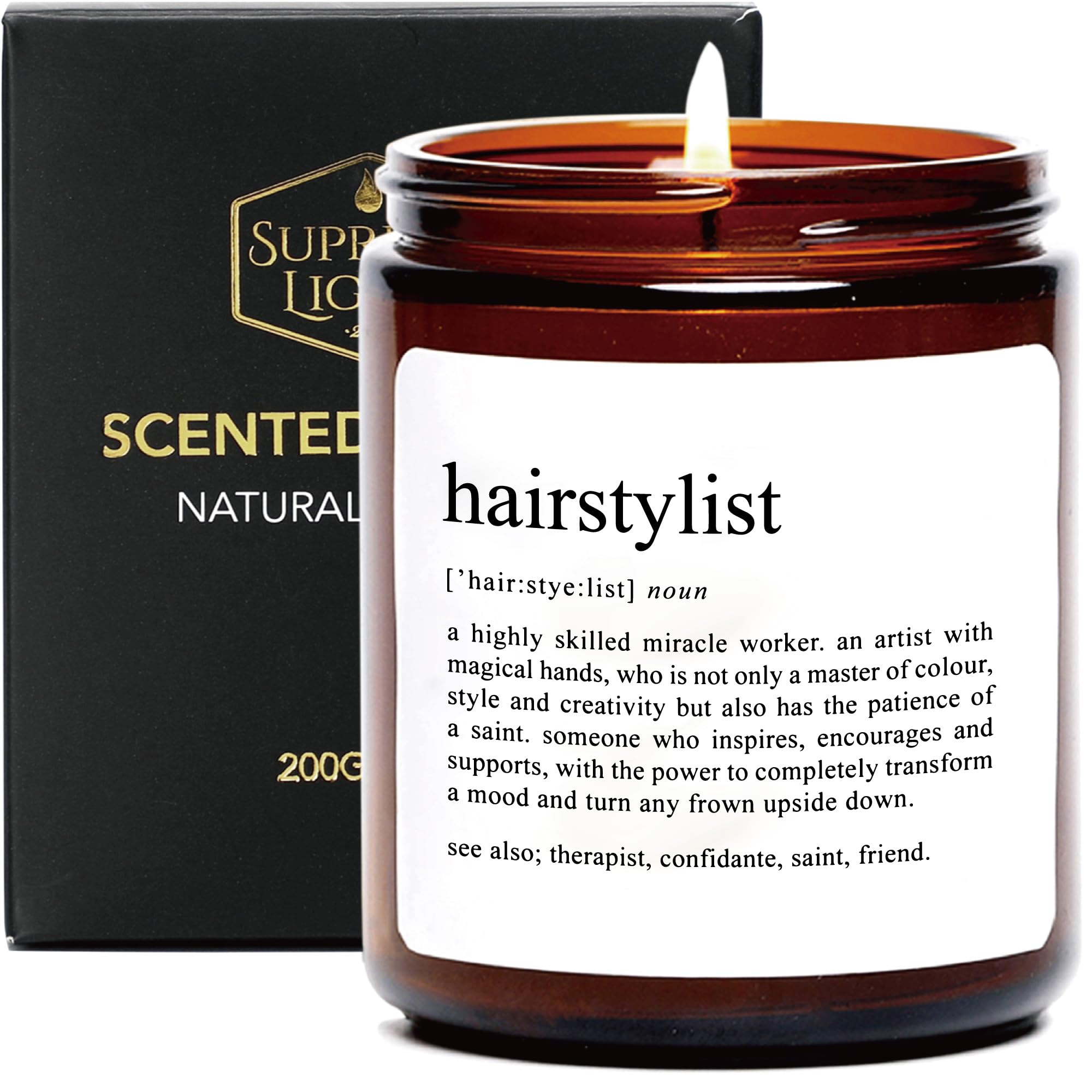 Funny Hairstylist Gifts - Sandalwood Rose Scented Candle for Women | Perfect Thank You Gift for Hairdressers & Stylists | Relaxing Aromatherapy for Salons & Home Spa