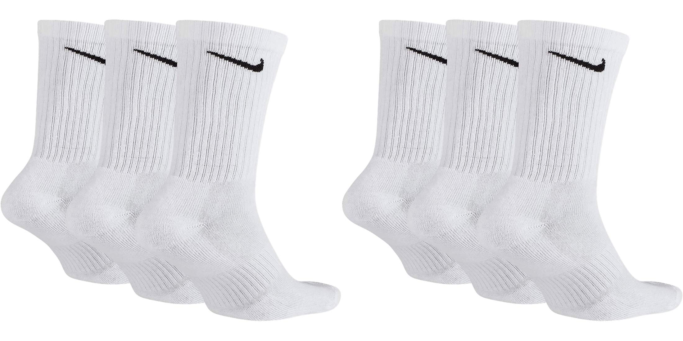 Nike Unisex Training Socks - 6 Pairs of Everyday Cushioned Crew Socks (SX7664) for Gym, Running & Workouts | Comfortable Athletic Socks for Men & Women