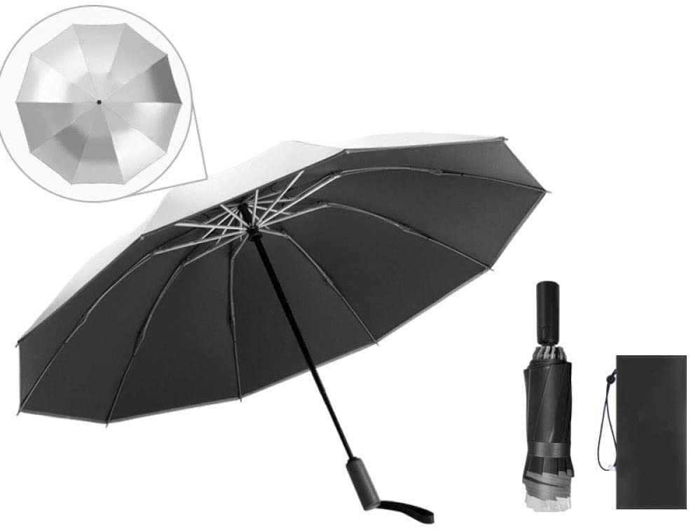 Compact Travel Umbrella - Auto Open/Close Reverse Folding Sun Protection Umbrella for Men & Women - UV Protection Windproof Portable Umbrella for Beach, Hiking & Outdoor Activities (4 Colors)