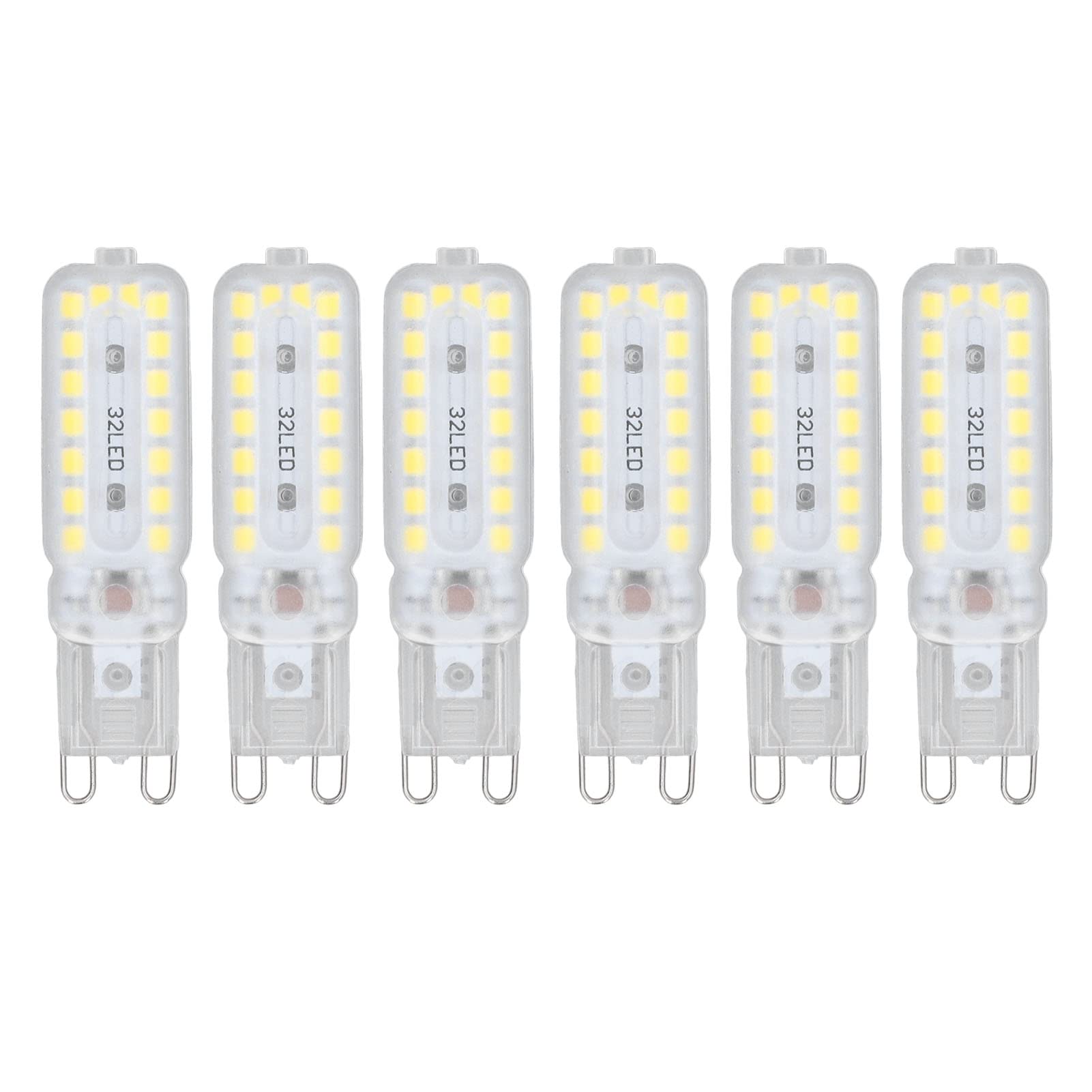 FTVOGUE 6-Pack 7W Dimmable G9 LED Bulbs - 360° Beam Angle, Warm White 2700K, Energy Saving Halogen Replacement Bulbs for Wall Sconces, Desk Lamps, Cabinet Lights & Home Decor Lighting