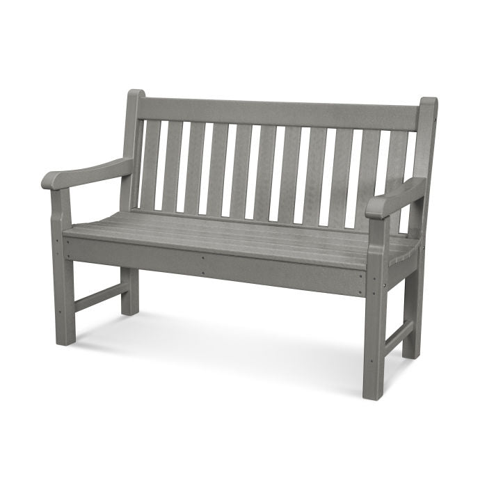 POLYWOOD Rockford 48-Inch Outdoor Bench - All-Weather Resin Wicker Patio Furniture for Garden, Deck, Poolside & Backyard (Use for Seating, Decor, and Relaxation in Outdoor Spaces)