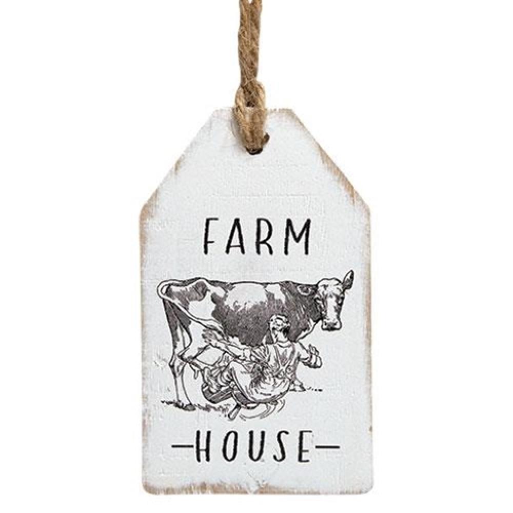 Farmhouse Style Wooden Milking Cow Tag - Rustic Dairy Farm Decor for Home, Kitchen, or Barn - Perfect for Farmhouse Themed Parties and Country Weddings