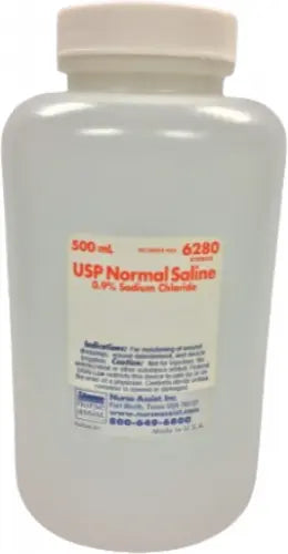 6280 Normal Saline Sodium Chloride 0.9% Sterile Irrigation Solution 500mL - Wound Care, Medical Cleaning & Hydration