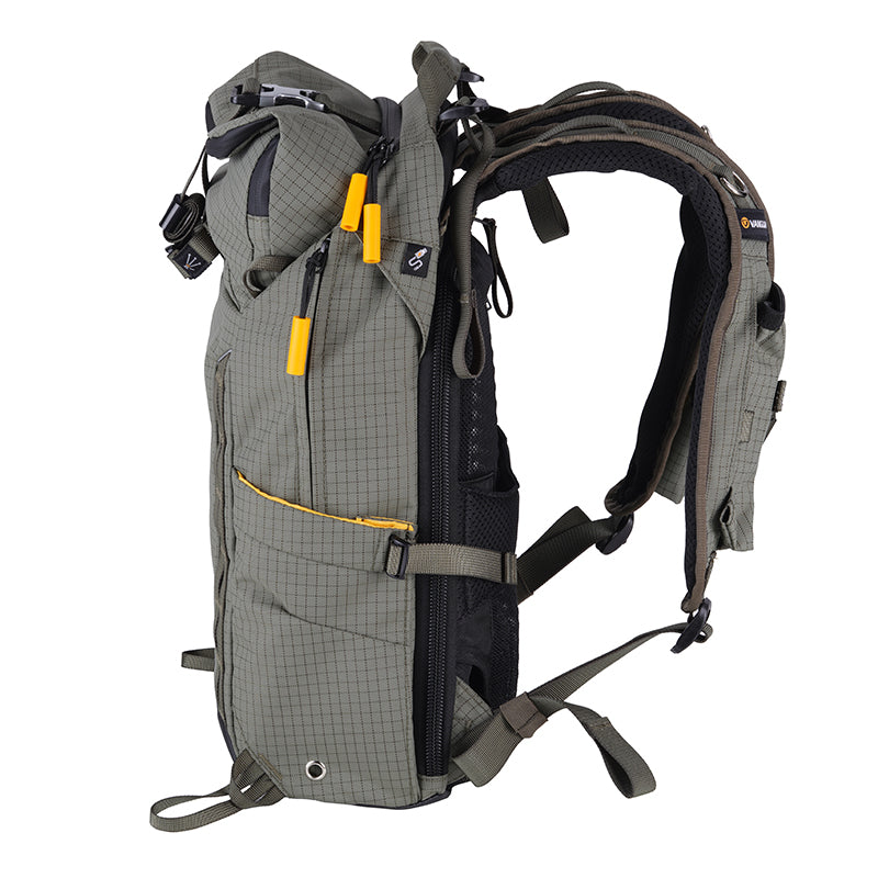 VEO Active 42M Khaki Green Camera Backpack with USB Charger Port - Waterproof DSLR Bag for Travel, Hiking & Photography | Fits Laptop & Camera Gear