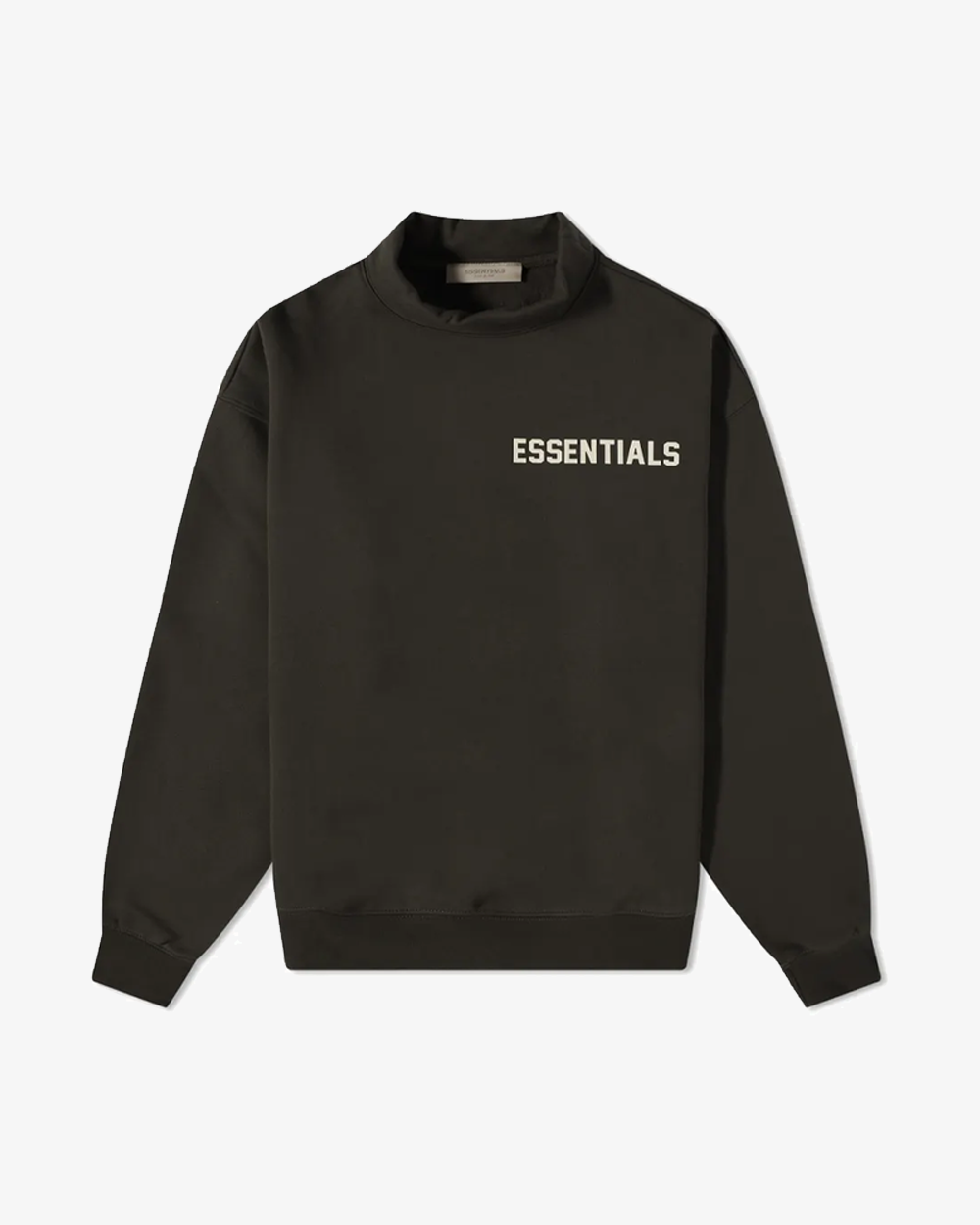 FOG ESSENTIALS FW22 Kids Mockneck Sweater - Off Black | Warm Winter Pullover for Boys & Girls | Perfect for School, Outdoors & Casual Wear