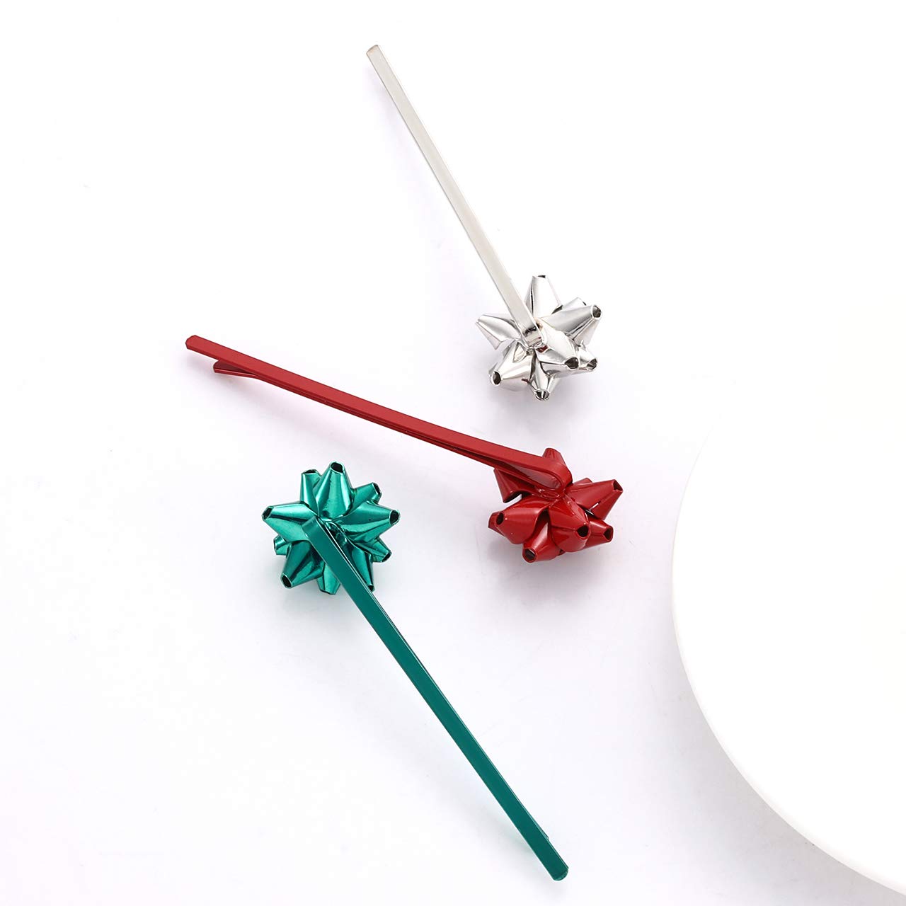 Snowflake Hair Clips with Rhinestones - Christmas Bow Alligator Clips for Women, Festive Holiday Party Hair Accessories | Perfect for Xmas Gifts, Weddings & Winter Celebrations