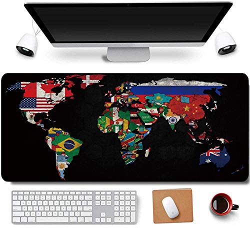 Black World Flag Map