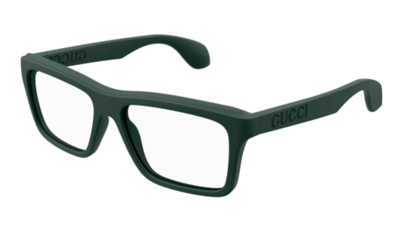 Gucci GG1573O 003 Green Square Men's Eyeglasses - Classic Designer Frames for Men, UV Protection & Lightweight Comfort - Perfect for Work, Driving & Everyday Fashion
