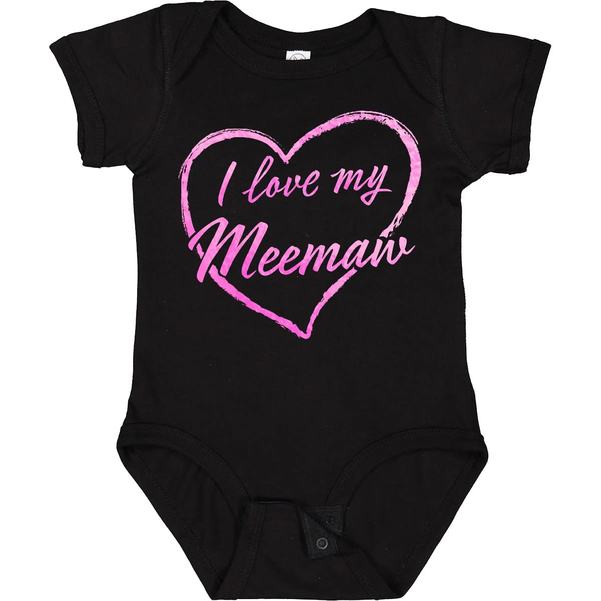 Inktastic I Love My Meemaw Pink Chalk Heart Baby Bodysuit - Cute Infant Outfit for Grandparents Day, Family Photos & Special Occasions