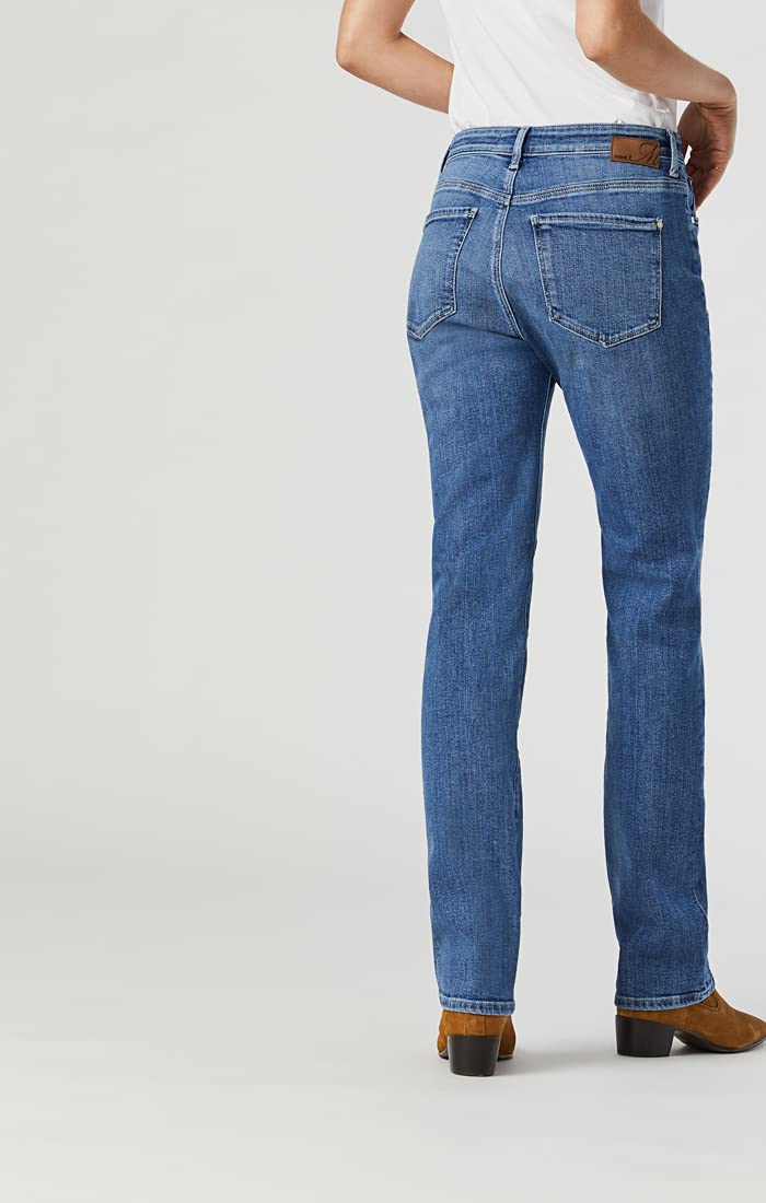 Mavi Women's Veronica Super High-Rise Straight Leg Jeans - Comfortable Stretch Denim Pants for Casual Wear & Everyday Outfits