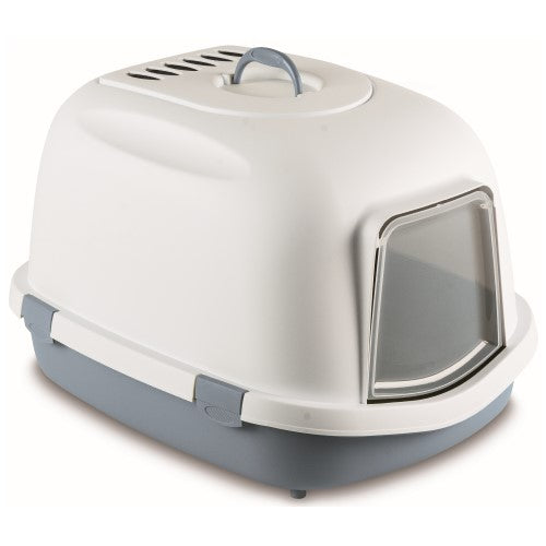 Stefanplast Cat Litter Box with High Sides - Super Queen Size for Large Cats - Odor Control & Easy Cleaning - Available in 2 Colors - Perfect for Home, Apartment & Multi-Cat Households