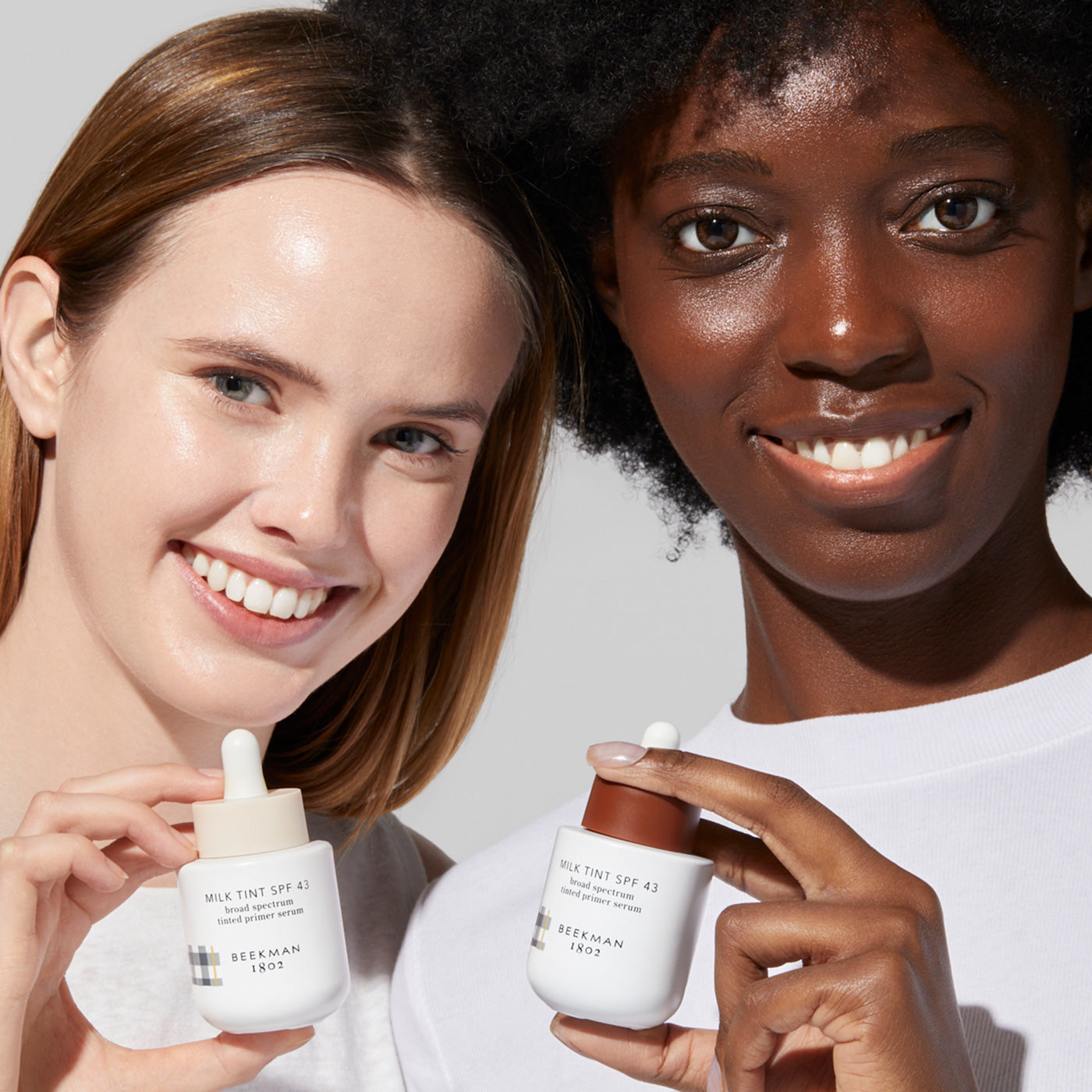 SPF 43 Tinted Primer Serum with Milk Tint - Lightweight Moisturizing Face Makeup Base for Daily Sun Protection & Flawless Coverage - Perfect for Work, Date Night & Outdoor Activities