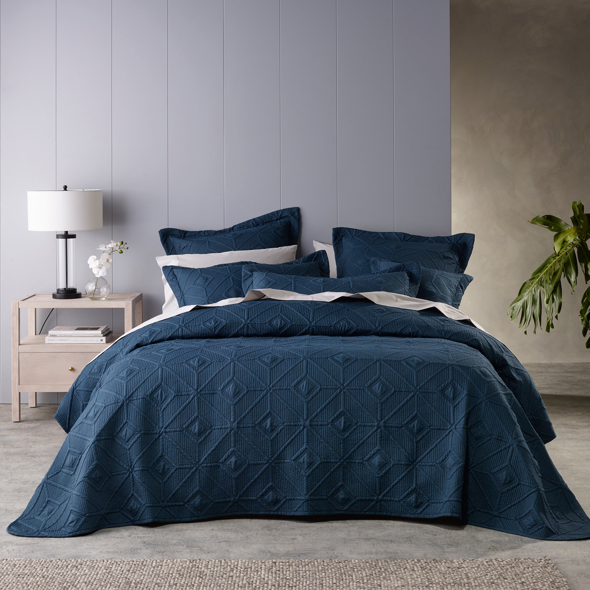 Kazimir Navy Coverlet Set By Bianca - Luxury Bedding Set for Queen/King Size Beds - Perfect for Master Bedrooms, Guest Rooms & Coastal Home Decor