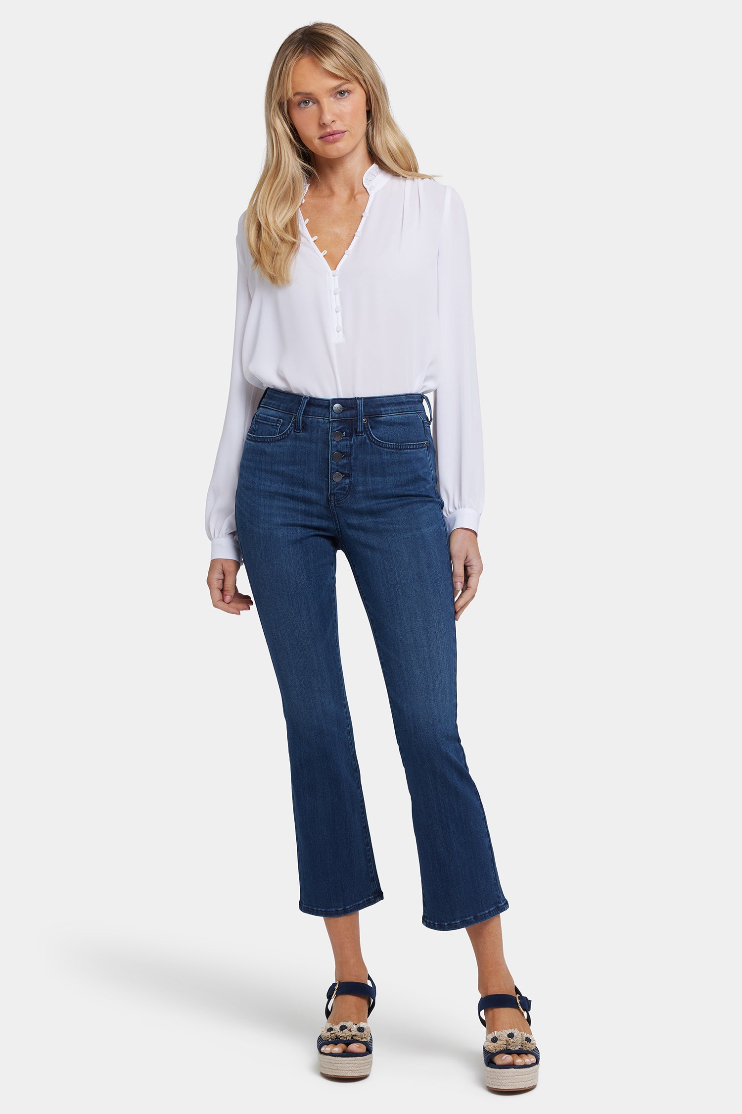 Billie Mini Bootcut Ankle Jeans for Women - Ibiza Blues Wash | High Waisted Stretch Denim Pants | Perfect for Casual Outfits & Night Out